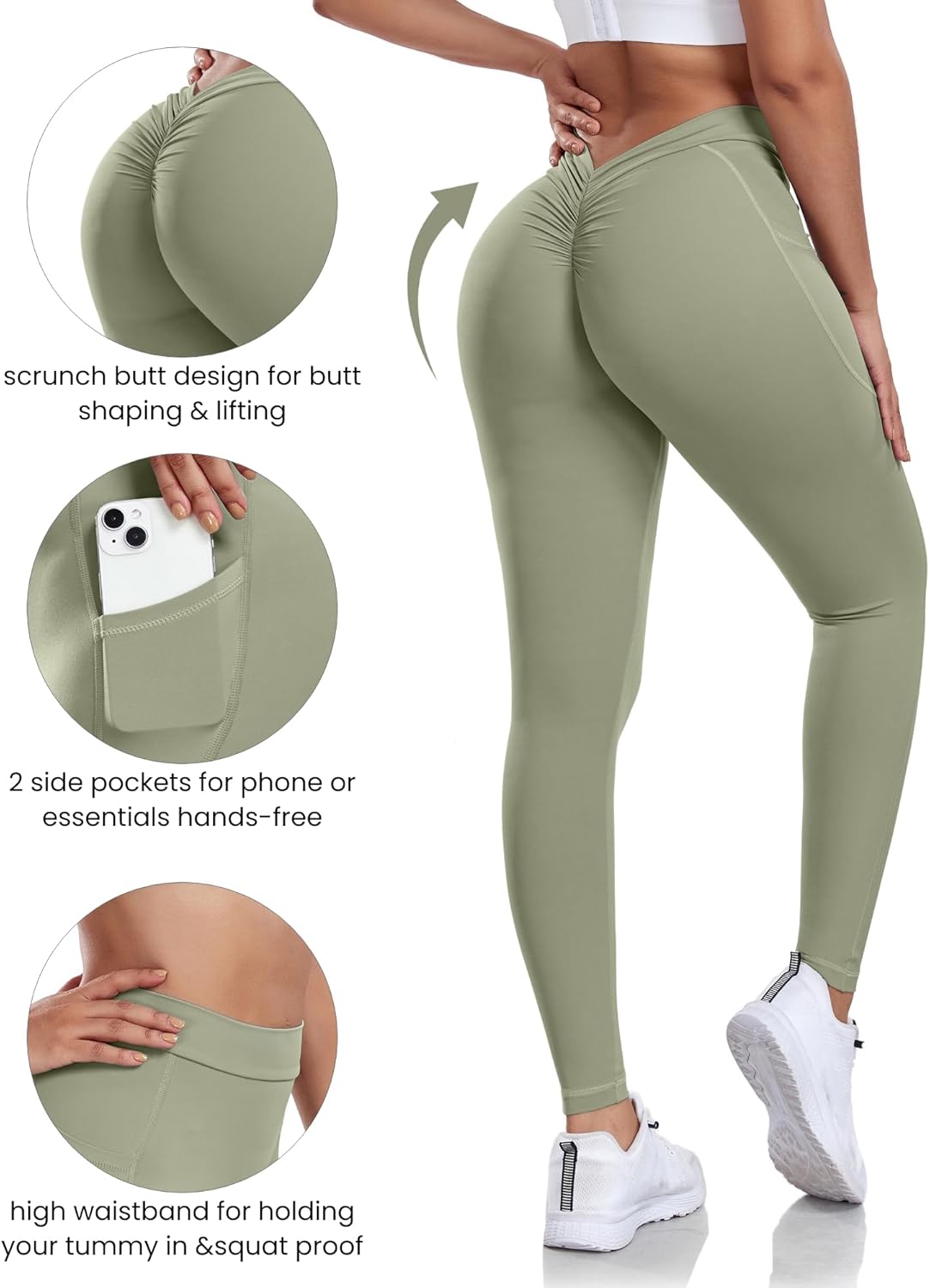 LL™ V-Back Butt Lift Leggings with Pockets